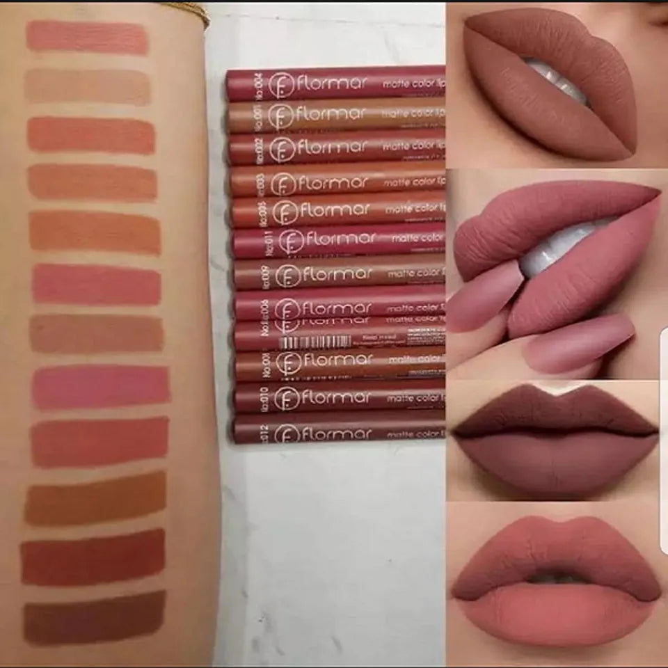 FLORMAR LIP PENCIL PACK OF 12 - FaceValue