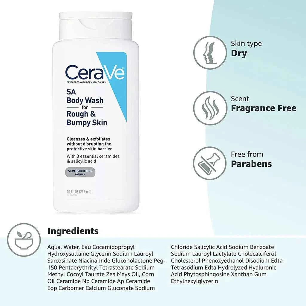 CERAVE SA Body Wash For Rough & Bumpy Skin 296ml