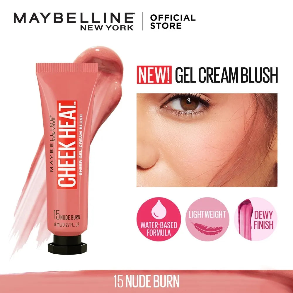 MAYBELLINE-Cheek Heat Gel Cream Blush Nude Burn - FaceValue