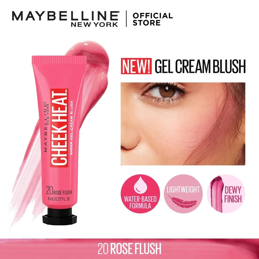 MAYBELLINE-Cheek Heat Gel Cream Blush - Rose Flush - FaceValue