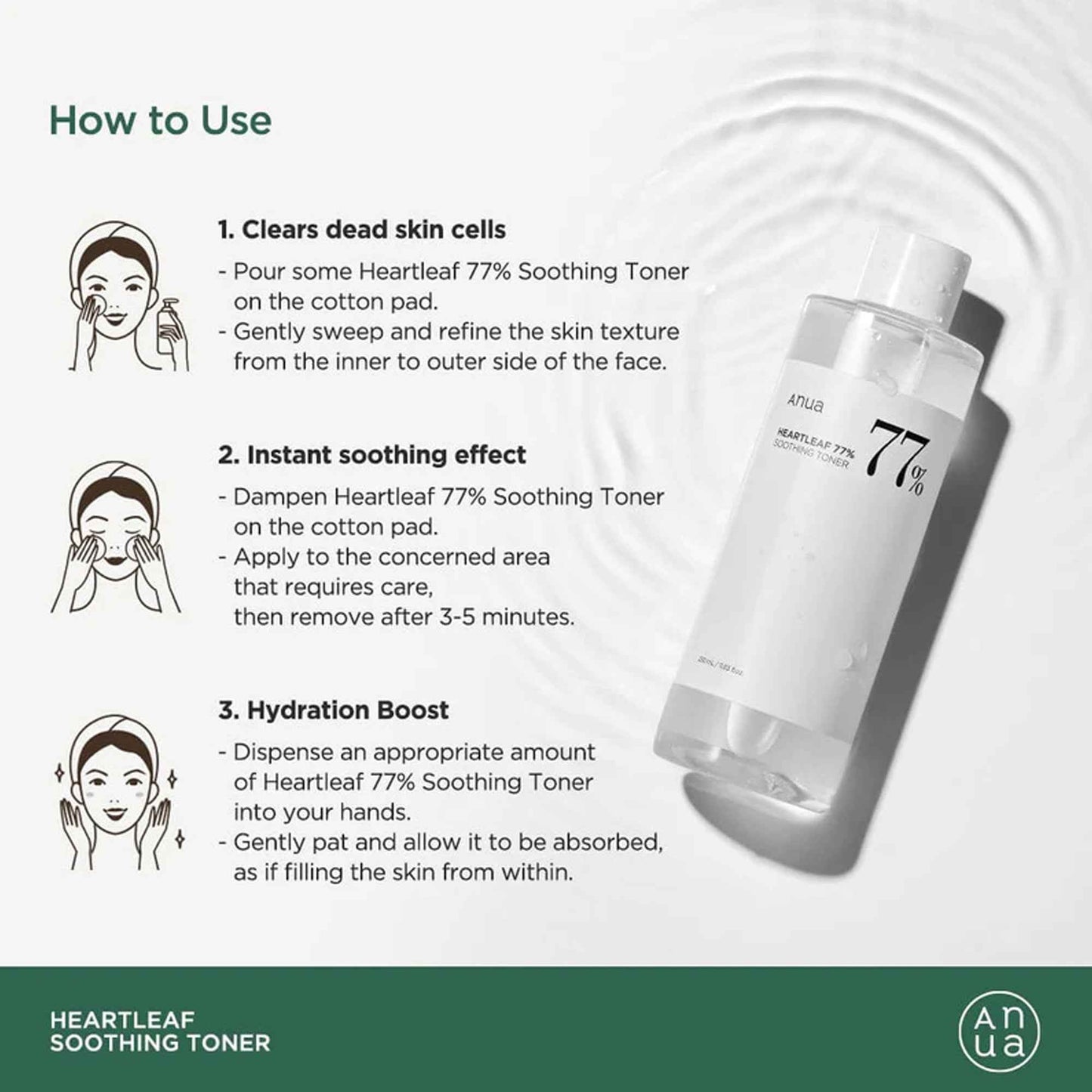ANUA heartleaf 77% soothing toner 250ml big size