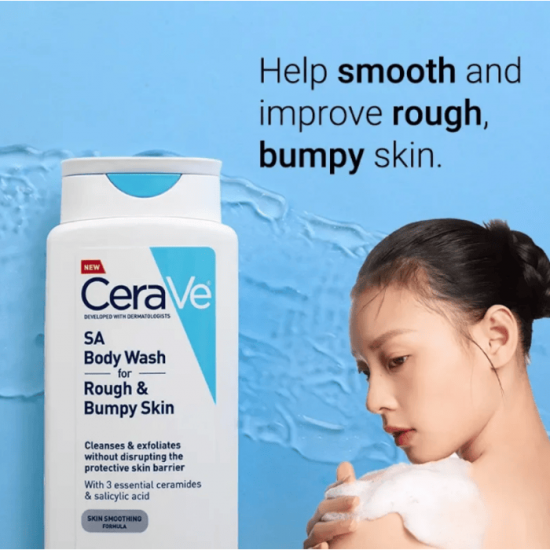 CERAVE SA Body Wash For Rough & Bumpy Skin 296ml - FaceValue