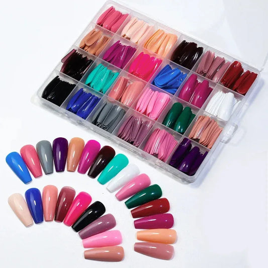 24 Colors Artificial Nails Pack – Long Lasting & Stylish False Nails - FaceValue