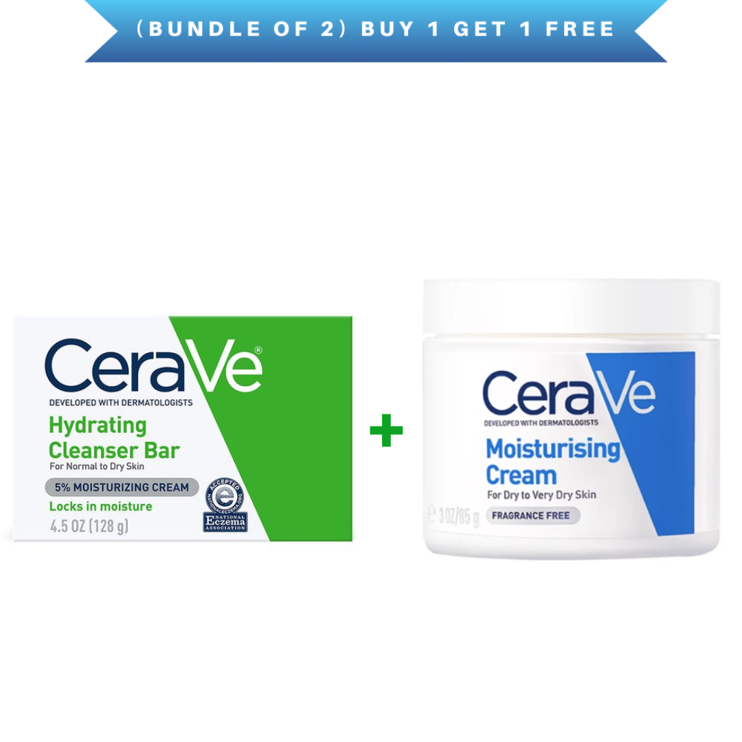 (Bundle of 2) Moisturizing Cream with Hydrating Cleanser Bar - FaceValue