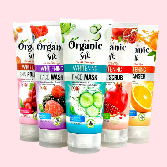 Organic Silk Skin Care Set - 5-Piece Whitening Routine - FaceValue