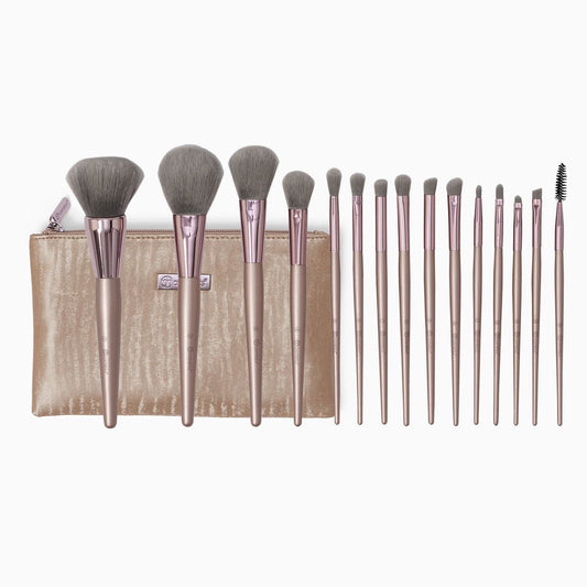 BH Cosmetics Lavish 15 Piece Brush Set with Brush Bag - FaceValue
