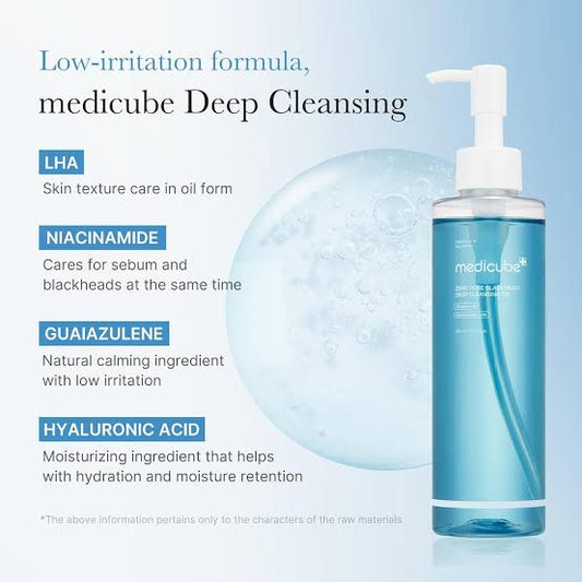 Medicube Zero Pore Blackhead Deep Cleansing Oil 205ml - FaceValue